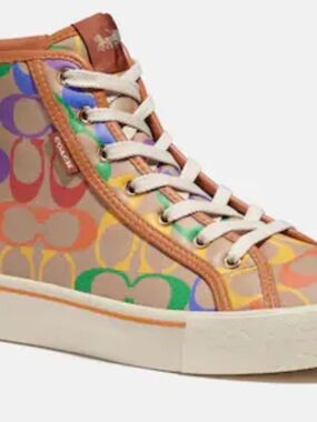 Coach Pride Multicolor Signature High-Top Sneaker